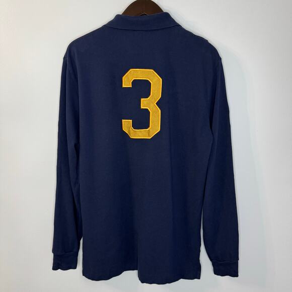 POLO by Ralph Lauren Rugby Big Pony Long Sleeve Polo Shirt Blue Men's M - Picture 8 of 8